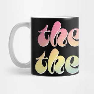 They/Them Pronouns --- Retro Style Design Mug